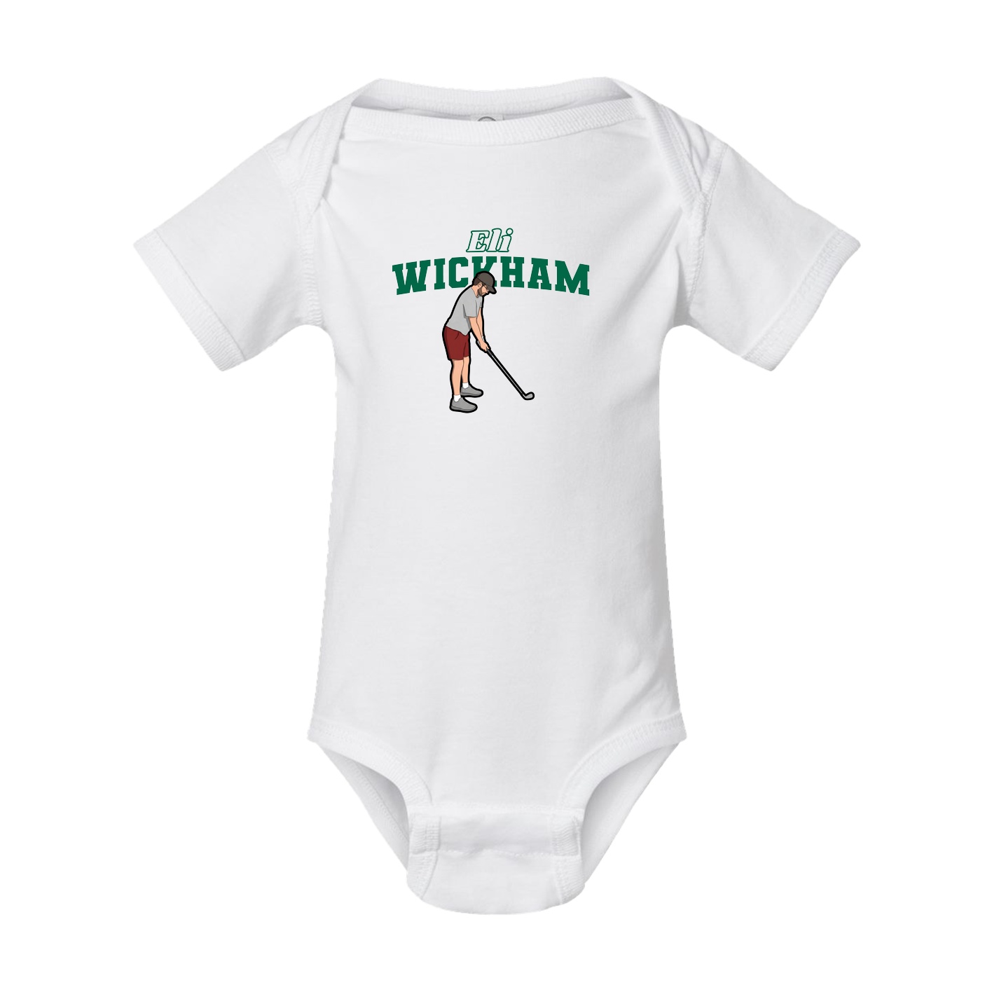 Baby Onesie — Name Arch in White