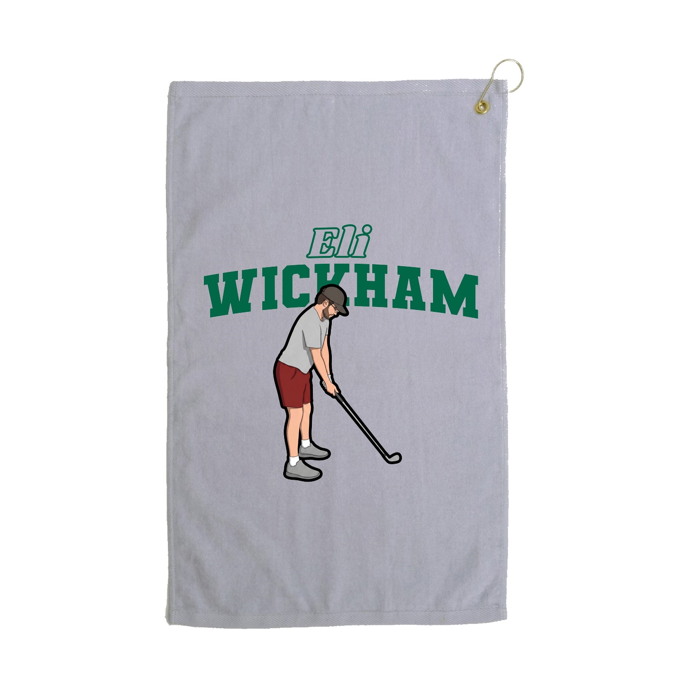 Golf Towel — Name Arch in Grey