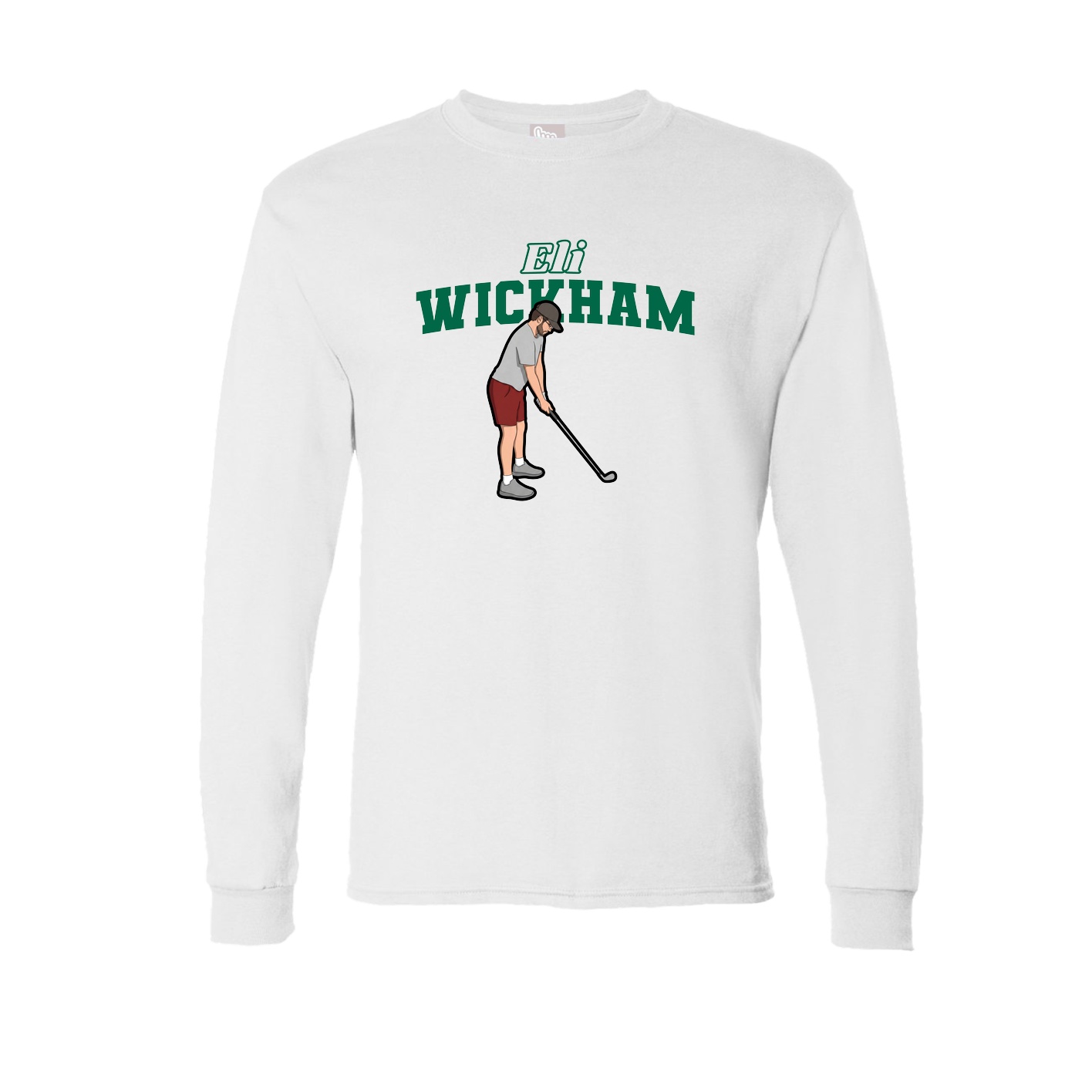 Long Sleeve Tee — Name Arch in White