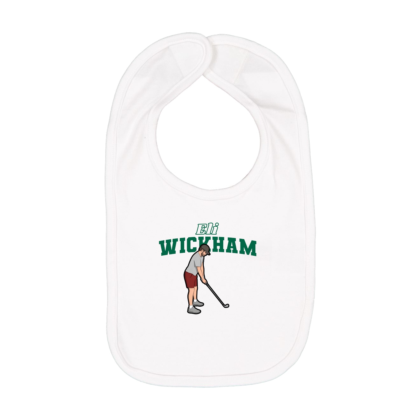 Infant Bib — Name Arch in White