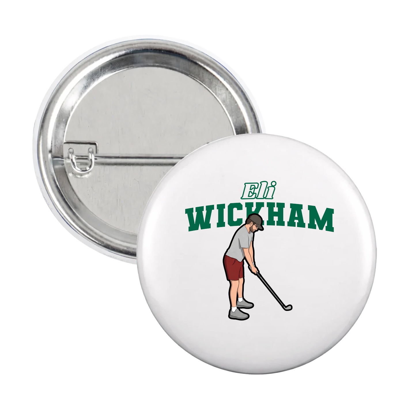Game Day Button — Name Arch in White