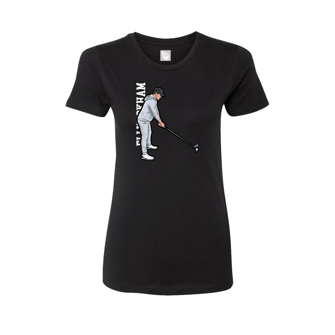 Womens Tee — Name Vertical in Black