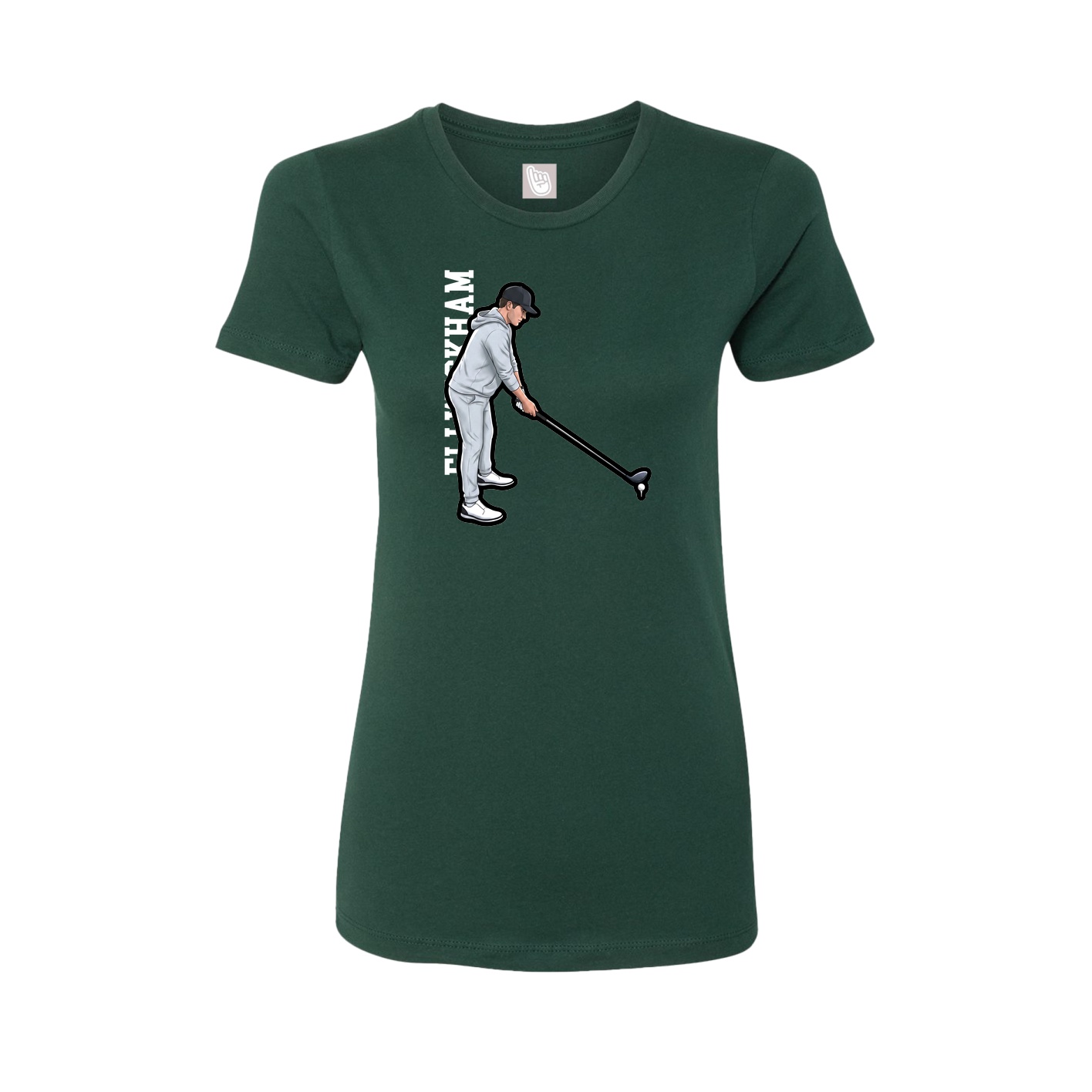 Womens Tee — Name Vertical in Green