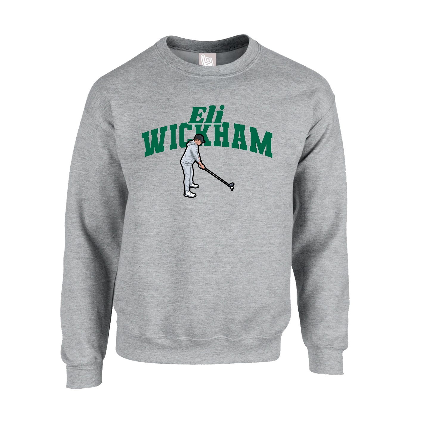 Fleece Crew — Signature Arch in Grey