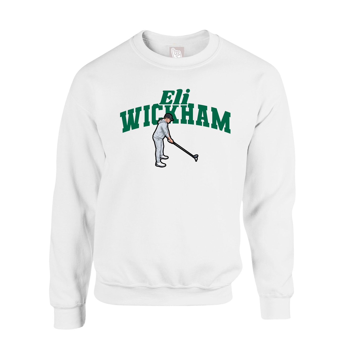 Fleece Crew — Signature Arch in White
