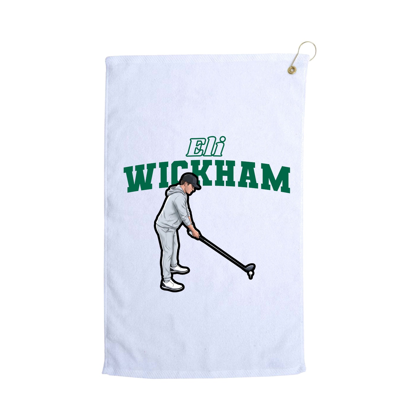 Golf Towel — Name Arch in White