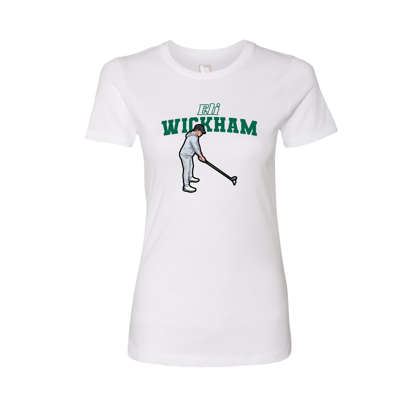 Fitted Women's Tee — Name Arch in White