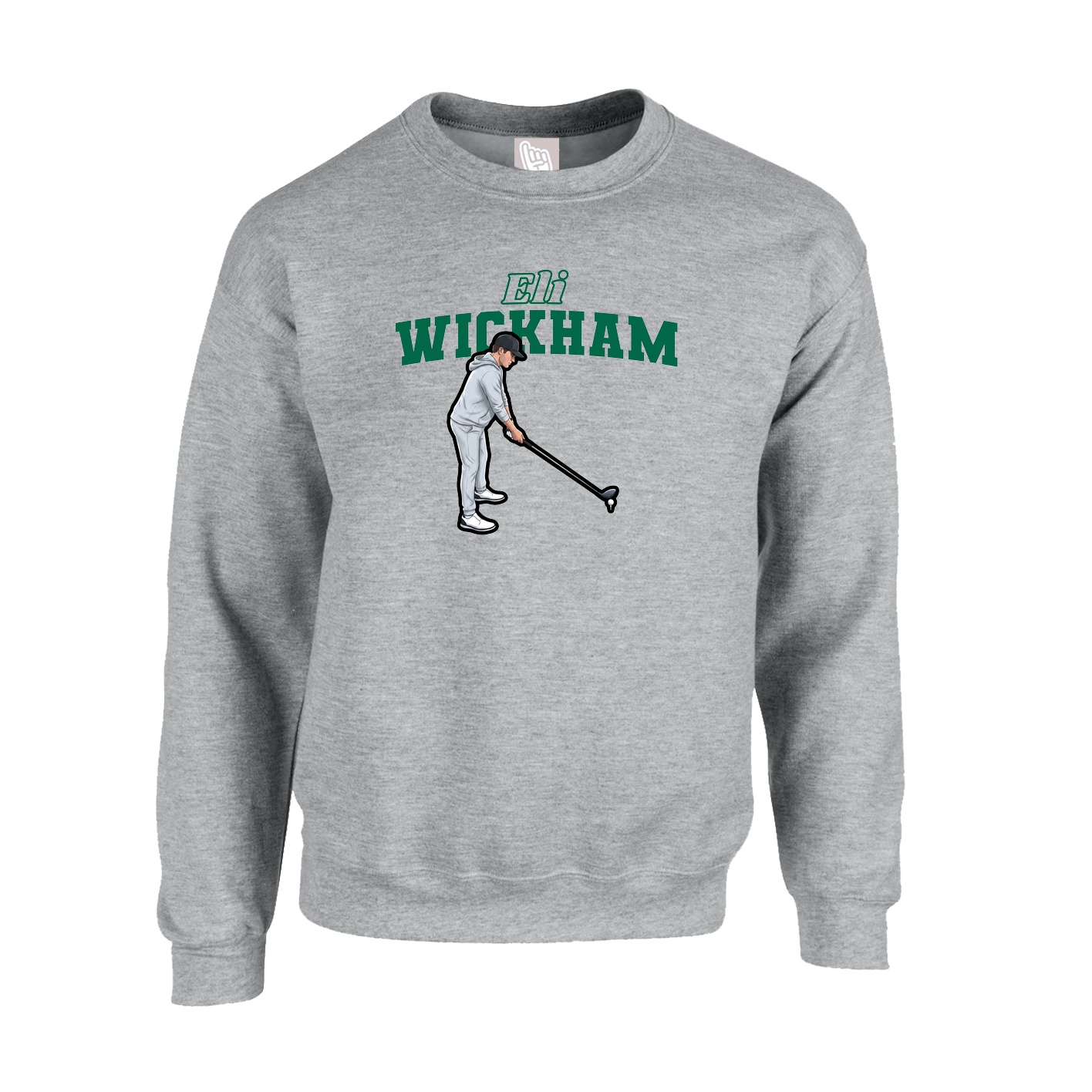 Fleece Crew — Name Arch in Grey