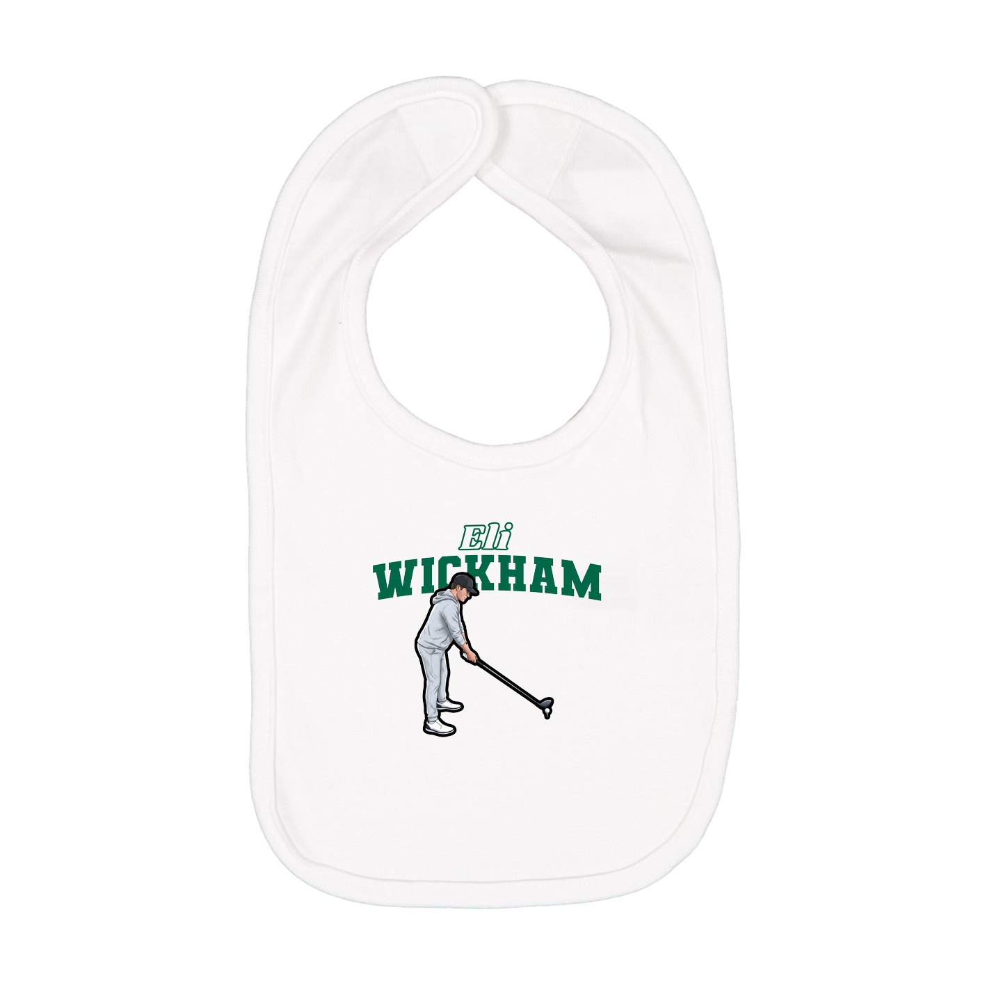 Infant Bib — Name Arch in White
