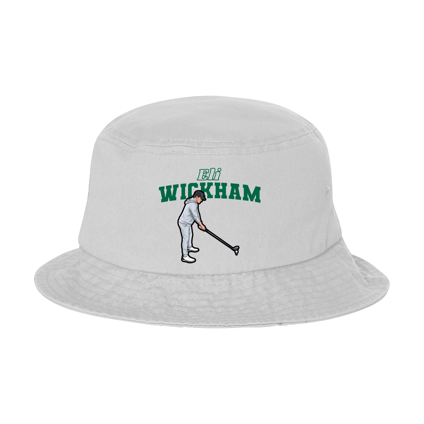 Bucket Cap — Name Arch in White