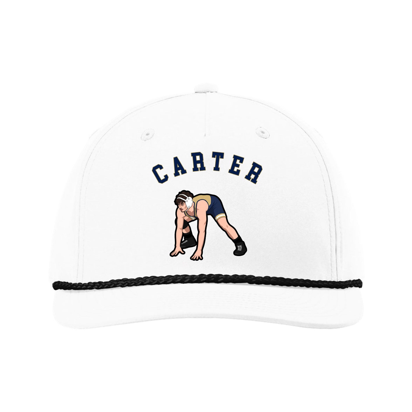 Five-Panel Classic Rope Cap — Shirsey Arch in White