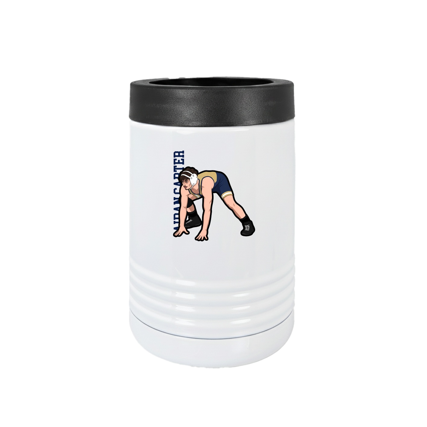 Beverage Holder — Name Vertical in White