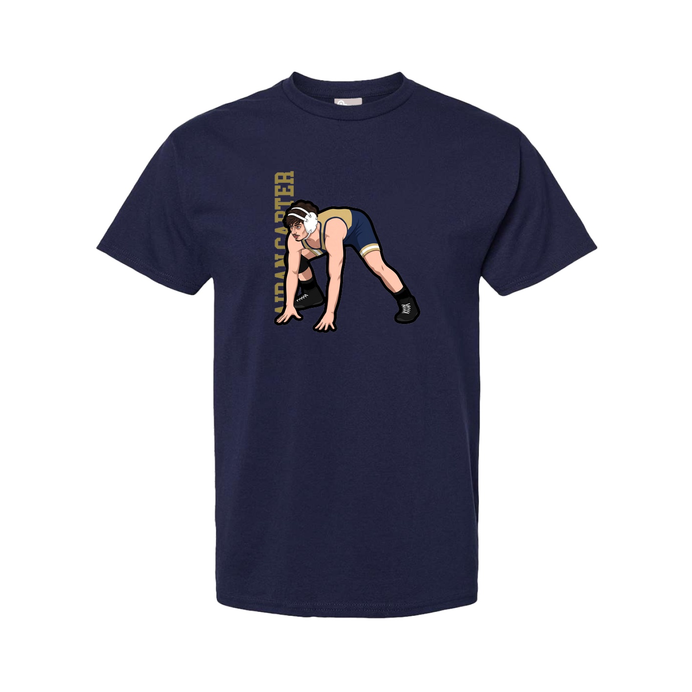 Youth Tee — Name Vertical in Navy