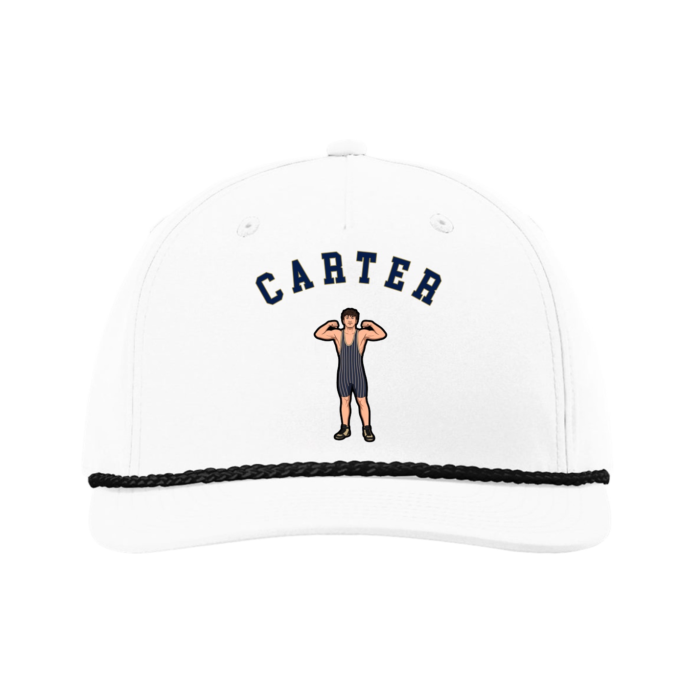 Five-Panel Classic Rope Cap — Shirsey Arch in White