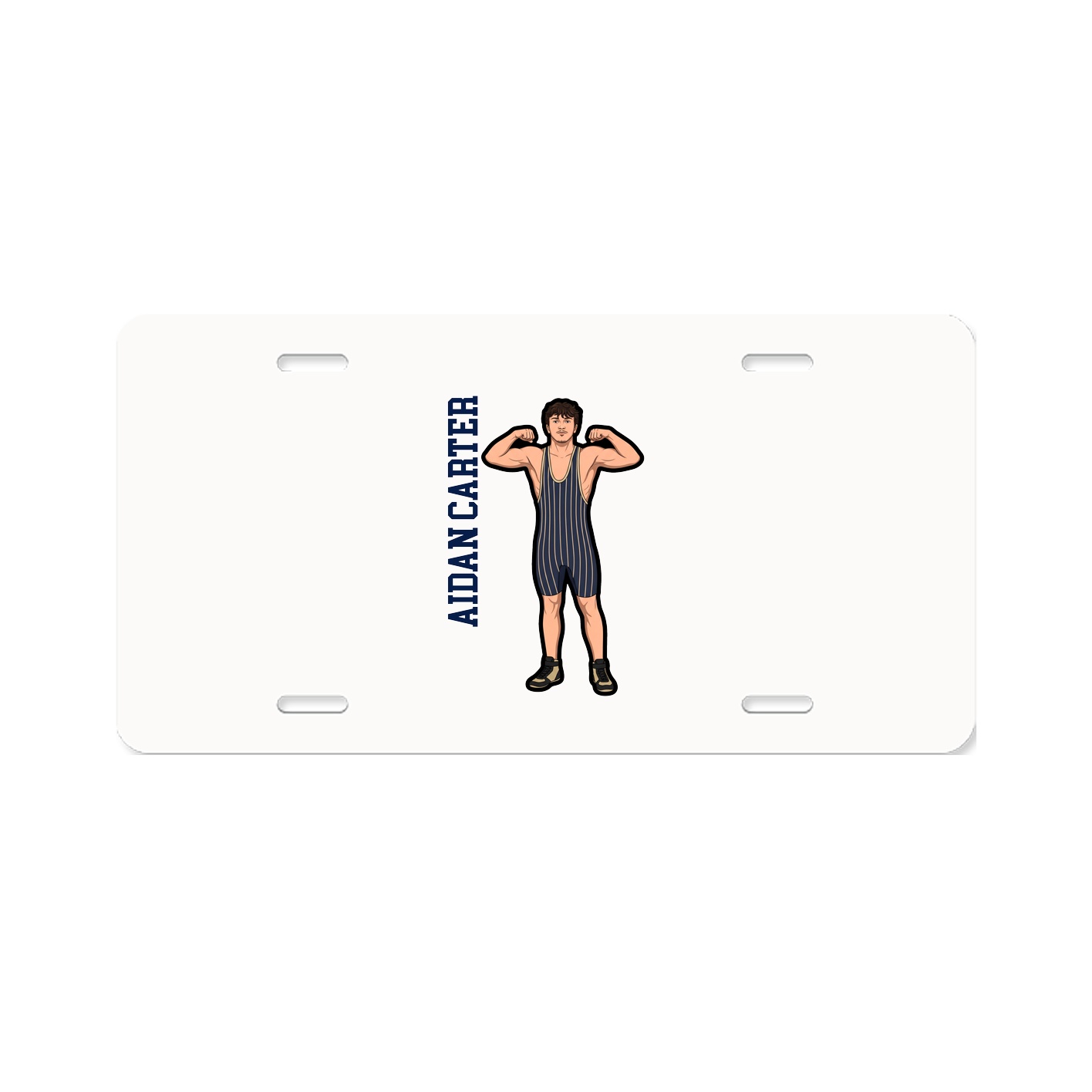 License Plate — Name Vertical in Classic