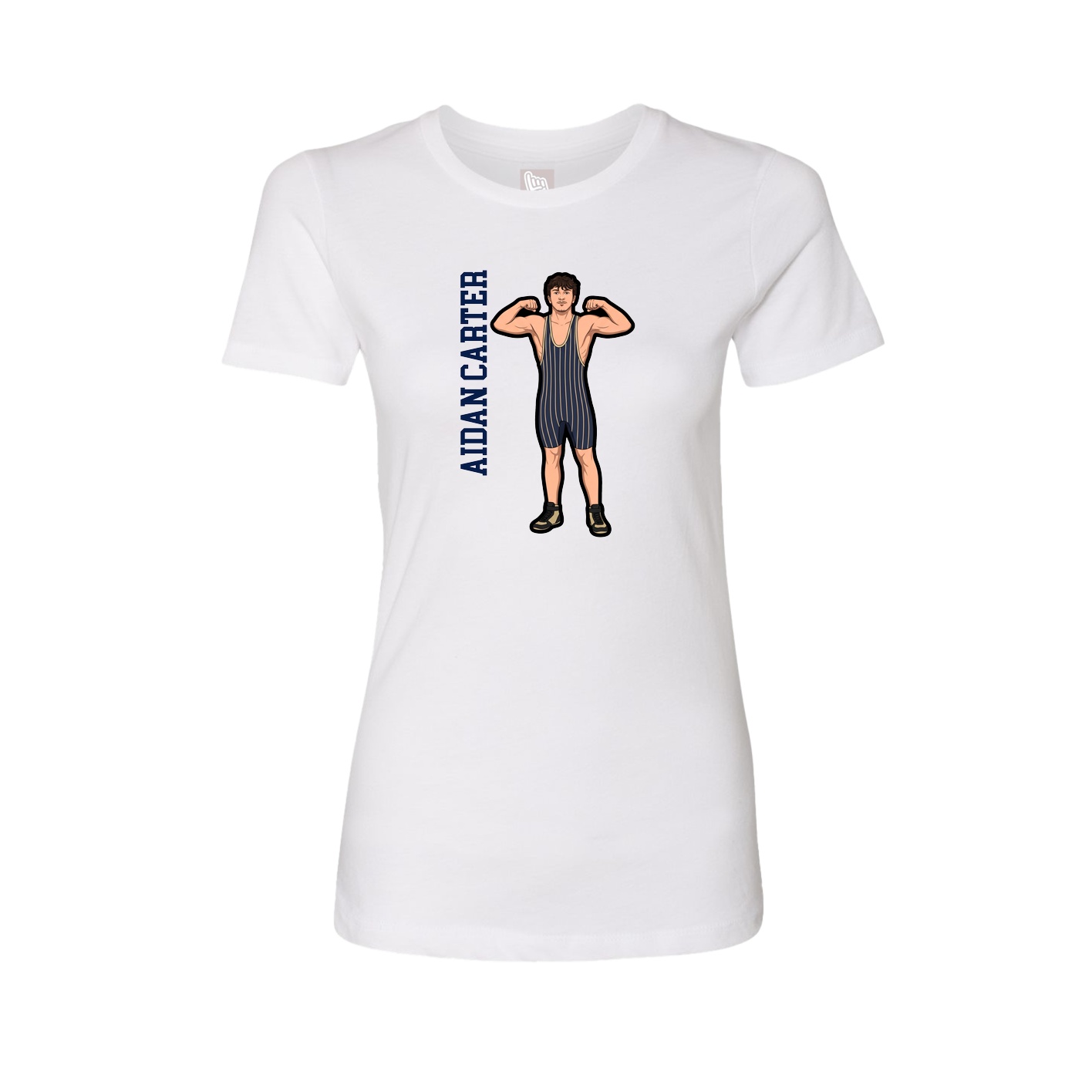 Womens Tee — Name Vertical in White