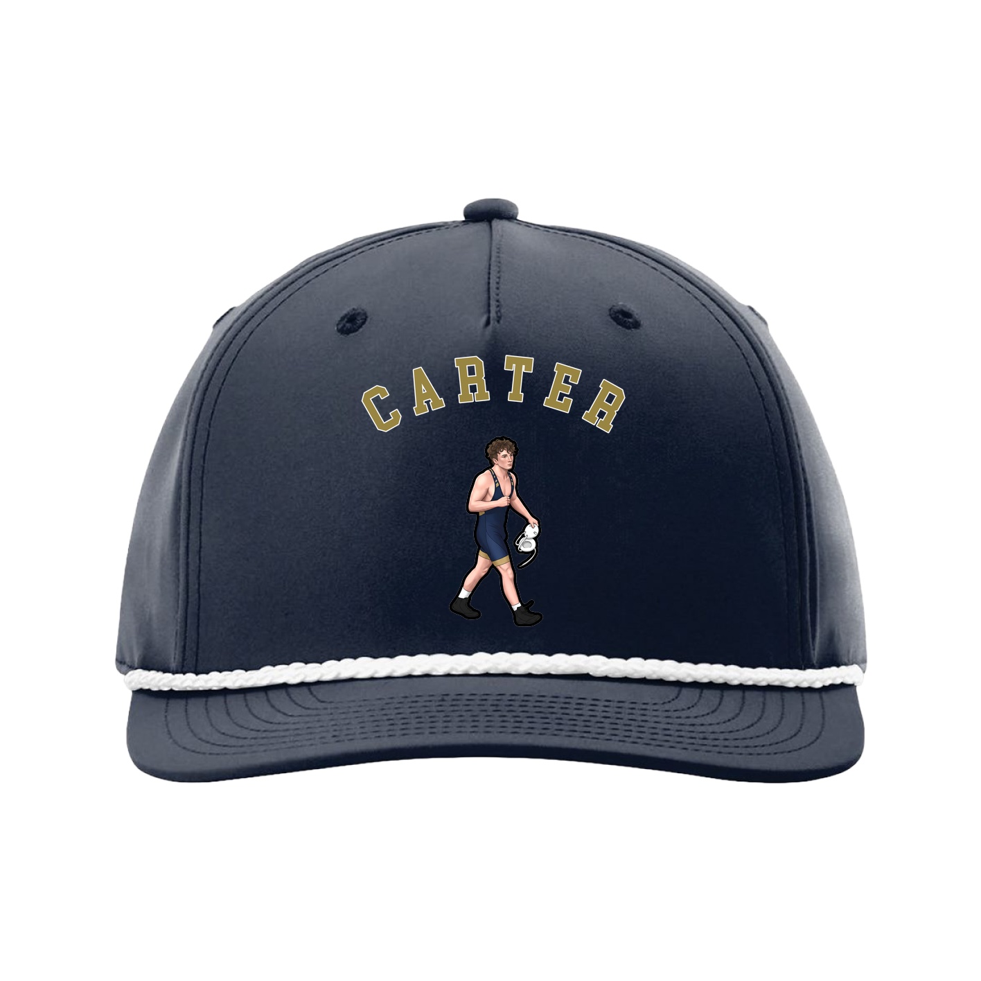 Five-Panel Classic Rope Cap — Shirsey Arch in Navy
