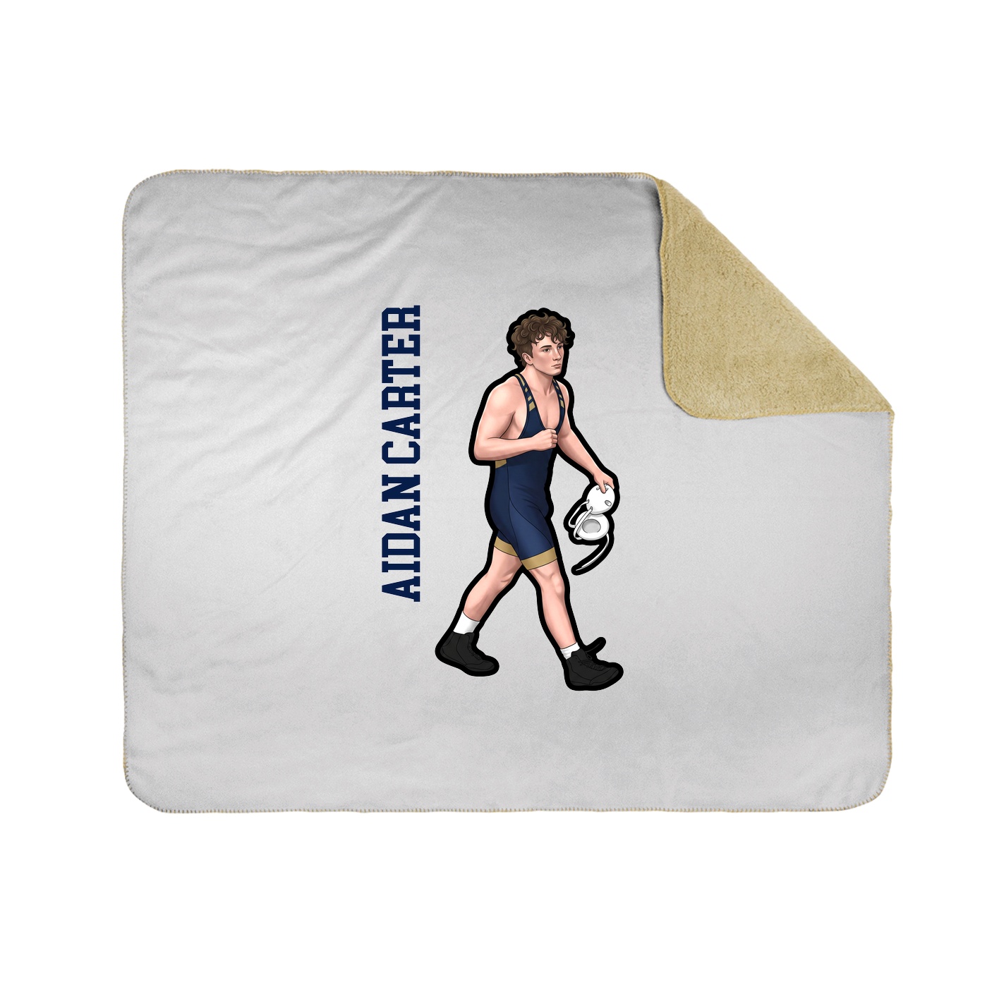 Throw Blanket — Name Vertical in White