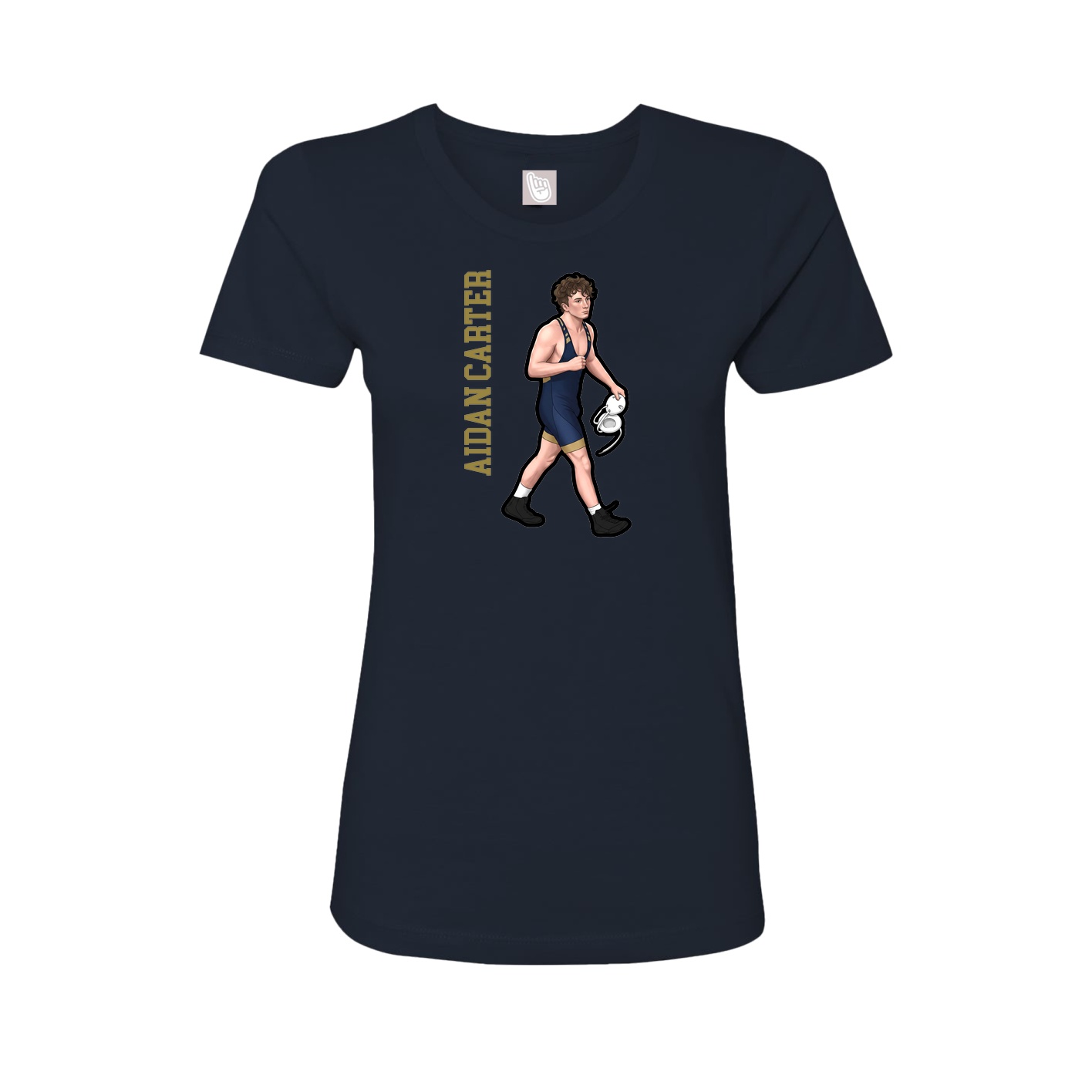 Womens Tee — Name Vertical in Navy