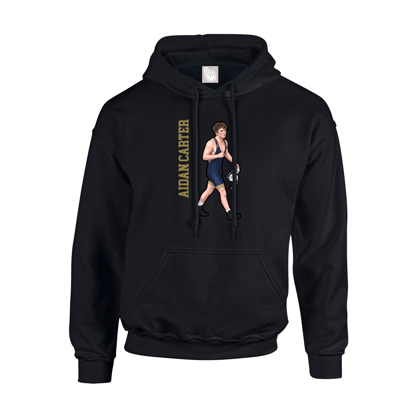 Youth Hoodie — Name Vertical in Black