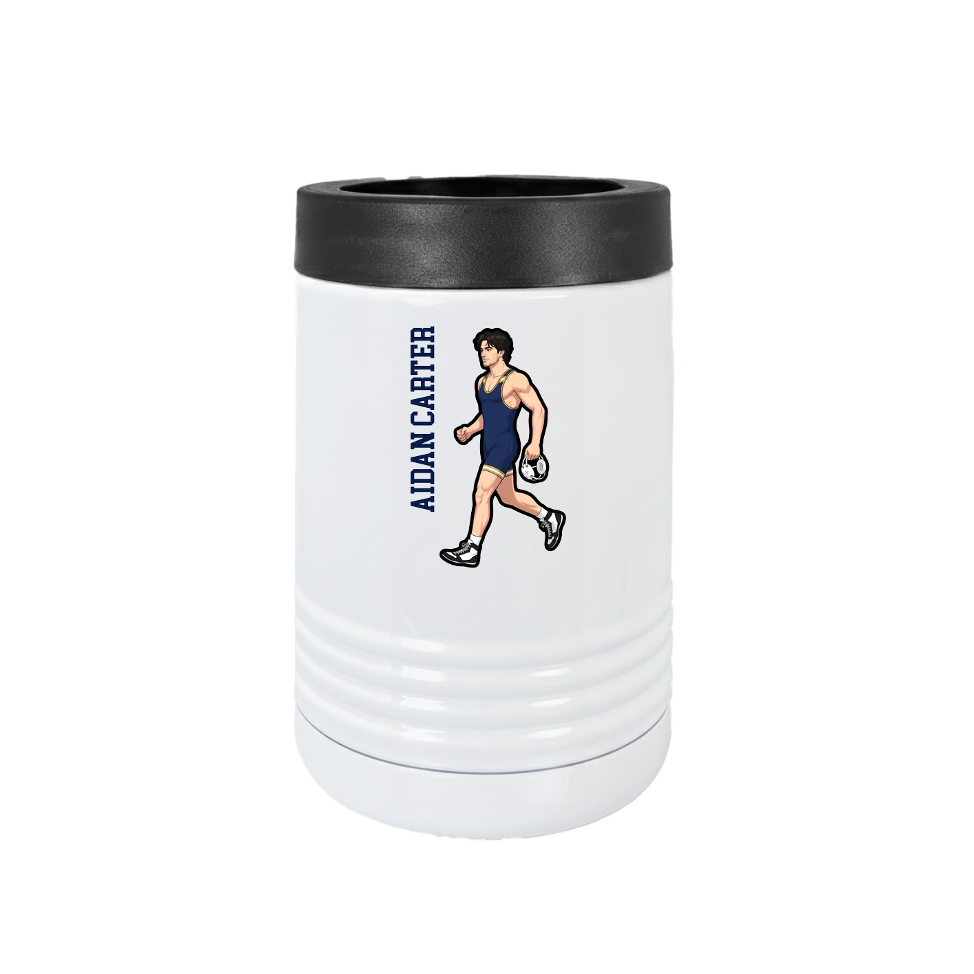 Beverage Holder — Name Vertical in White