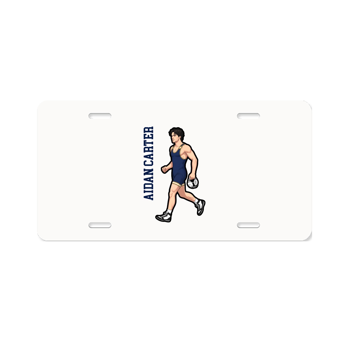 License Plate — Name Vertical in Classic