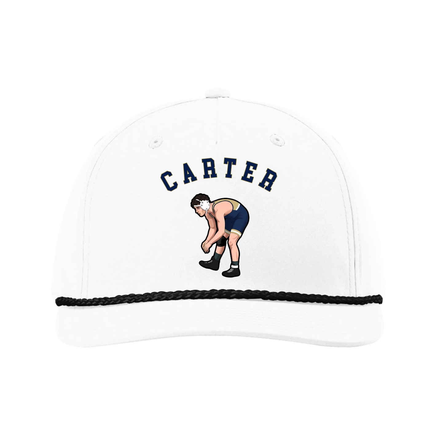 Five-Panel Classic Rope Cap — Shirsey Arch in White