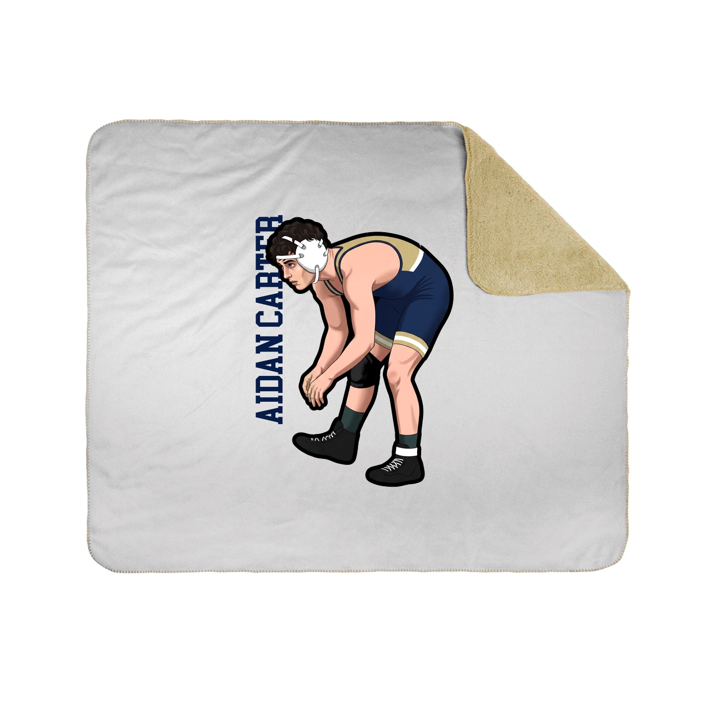 Throw Blanket — Name Vertical in White