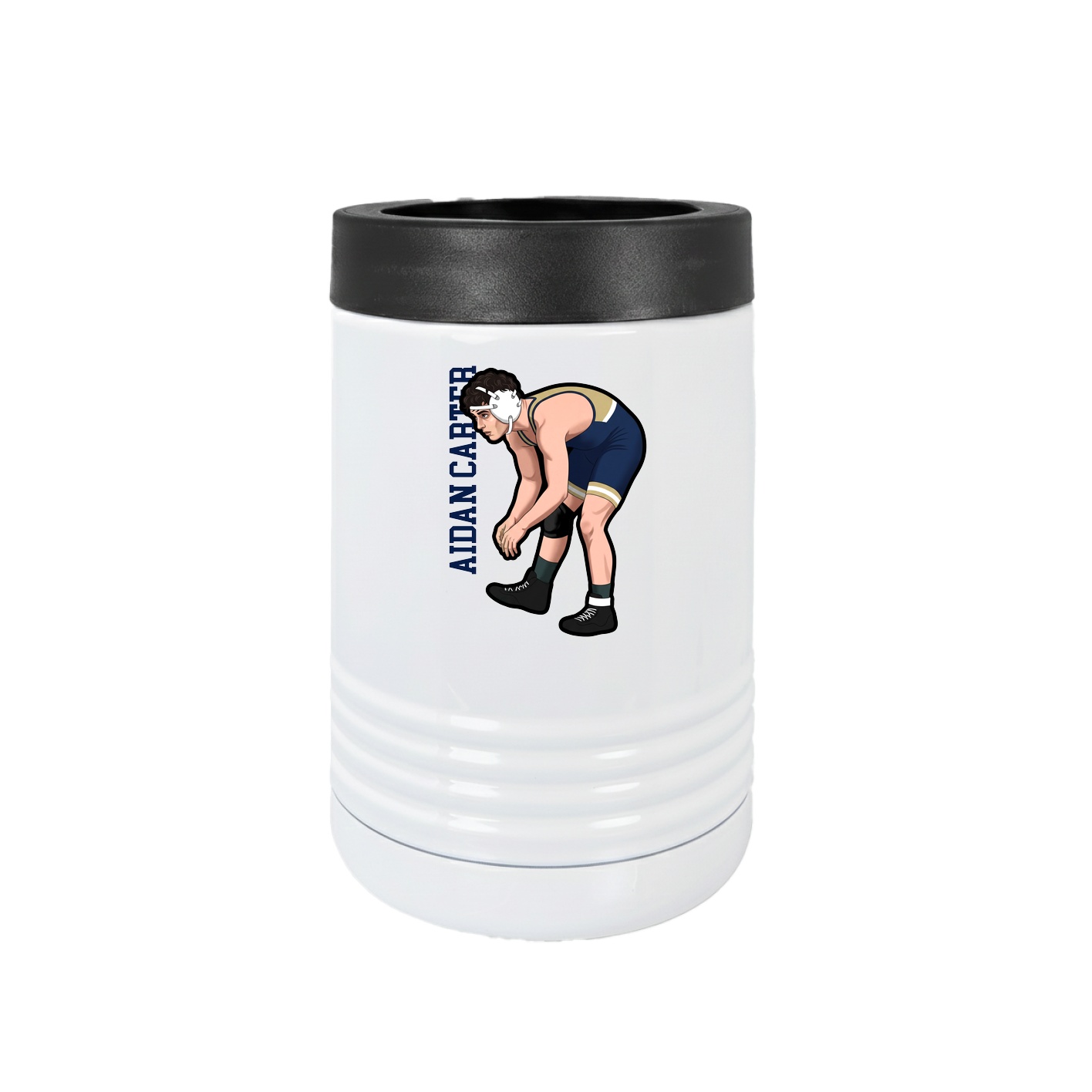 Beverage Holder — Name Vertical in White