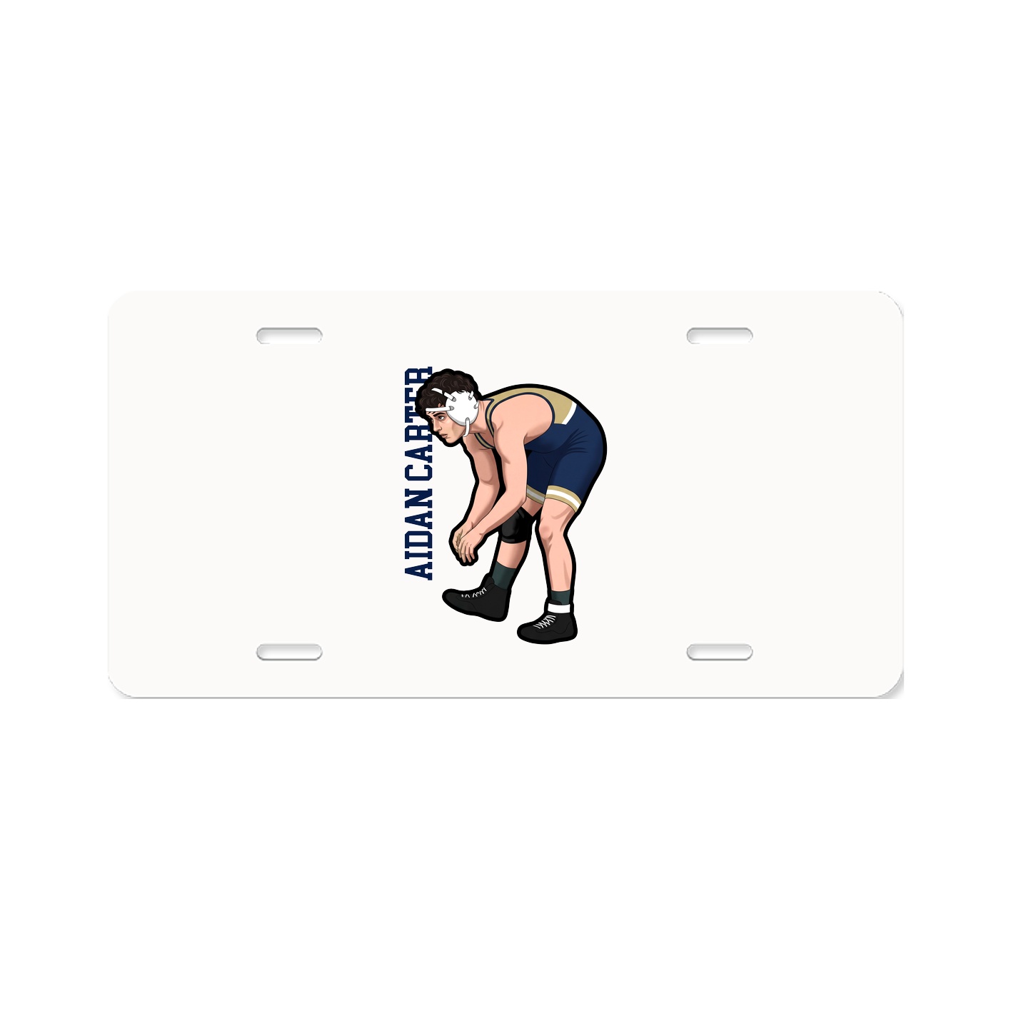 License Plate — Name Vertical in Classic