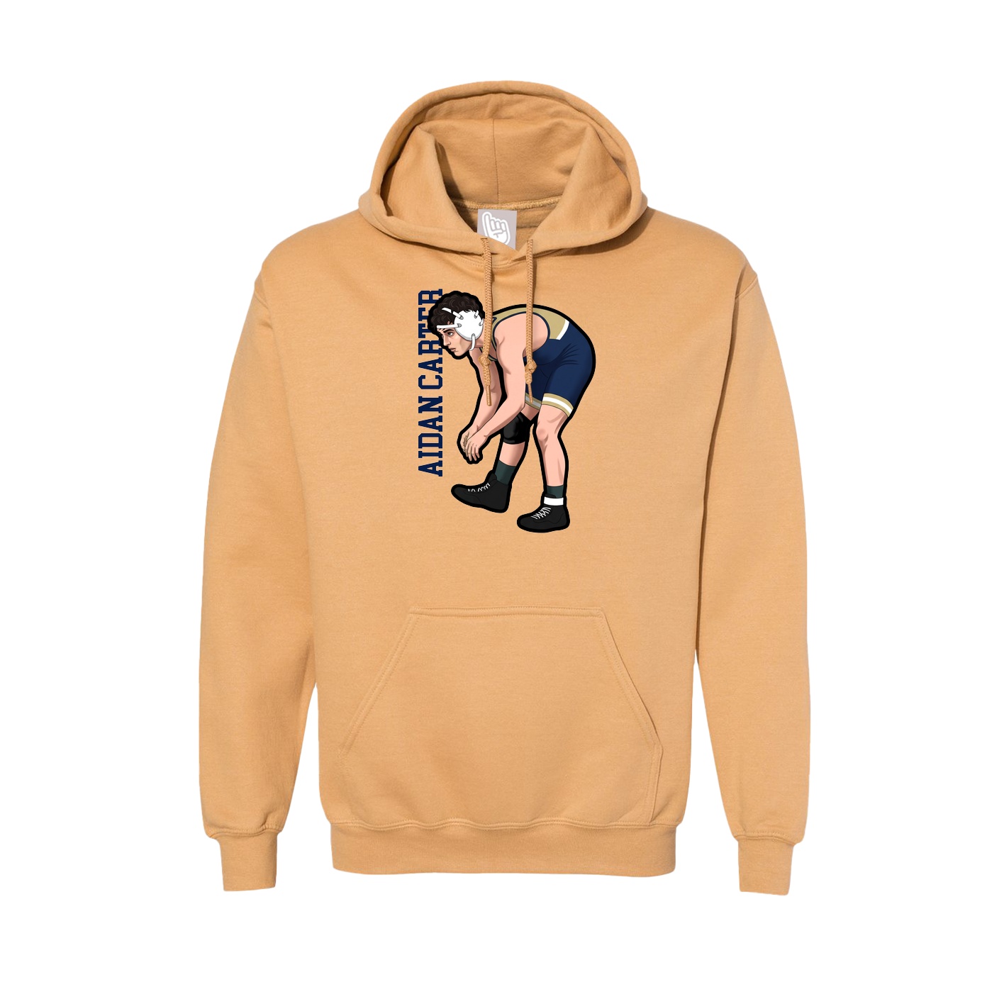 Hoodie — Name Vertical in Vegas Gold
