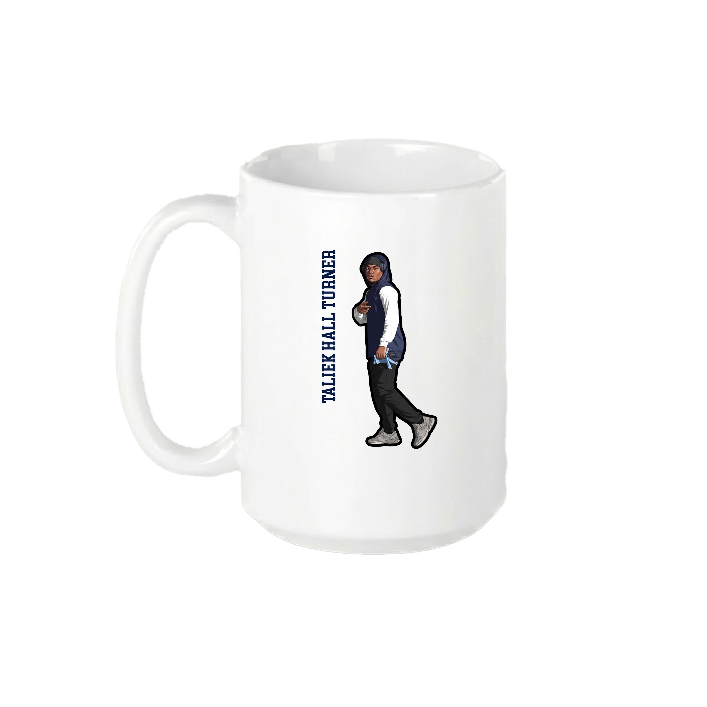 15oz Coffee Mug — Name Vertical in White