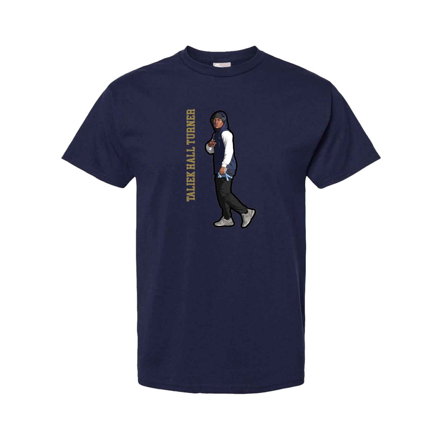 Tee — Name Vertical in Navy