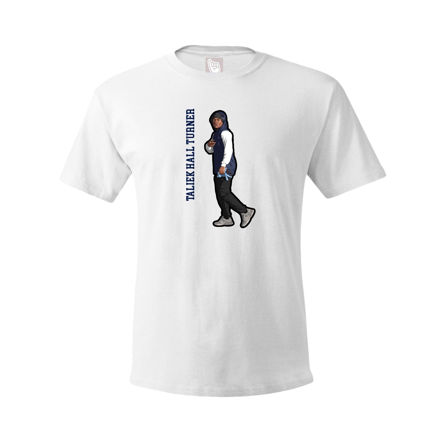 Tee — Name Vertical in White