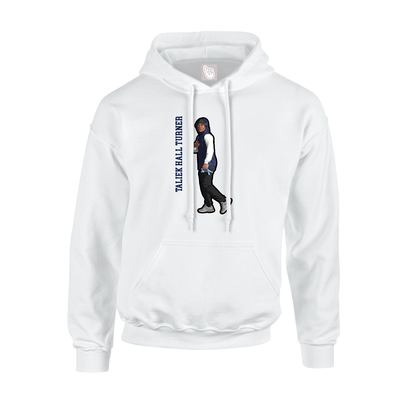 Youth Hoodie — Name Vertical in White