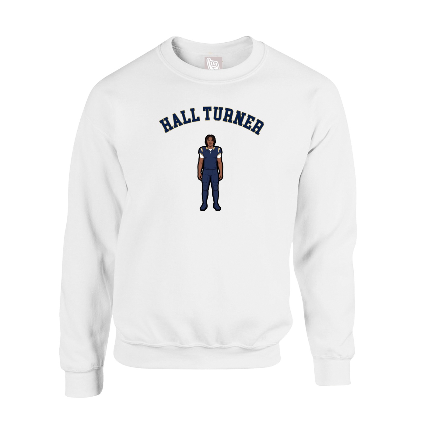 Fleece Crew — Shirsey Arch in White