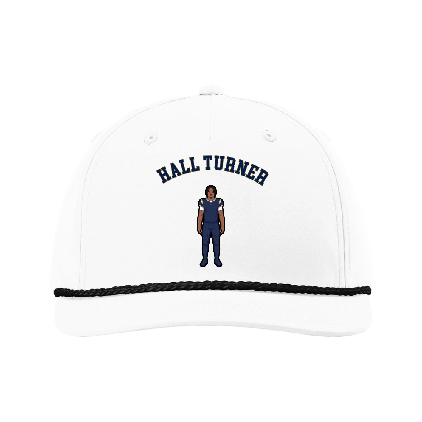 Five-Panel Classic Rope Cap — Shirsey Arch in White