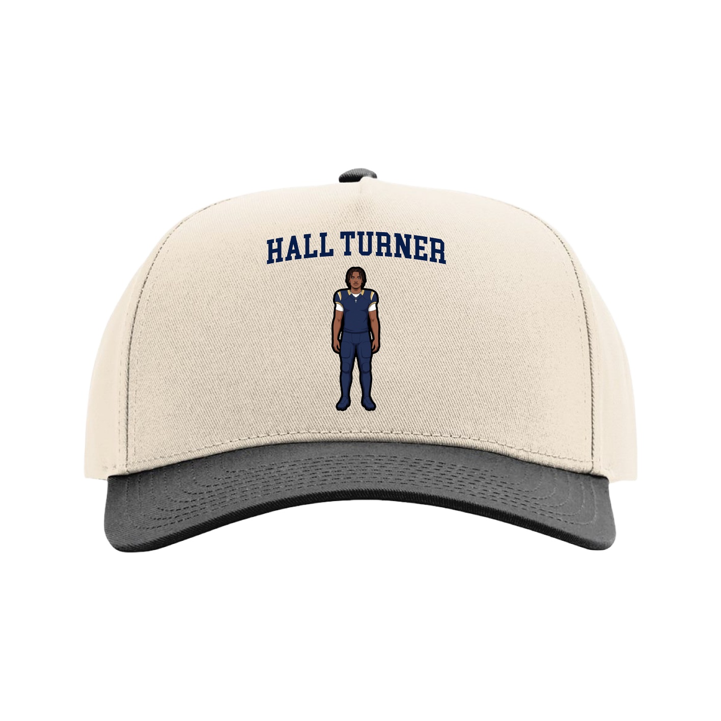 Full Fabric Five-Panel Champ Cap — Shirsey in Cream/Black