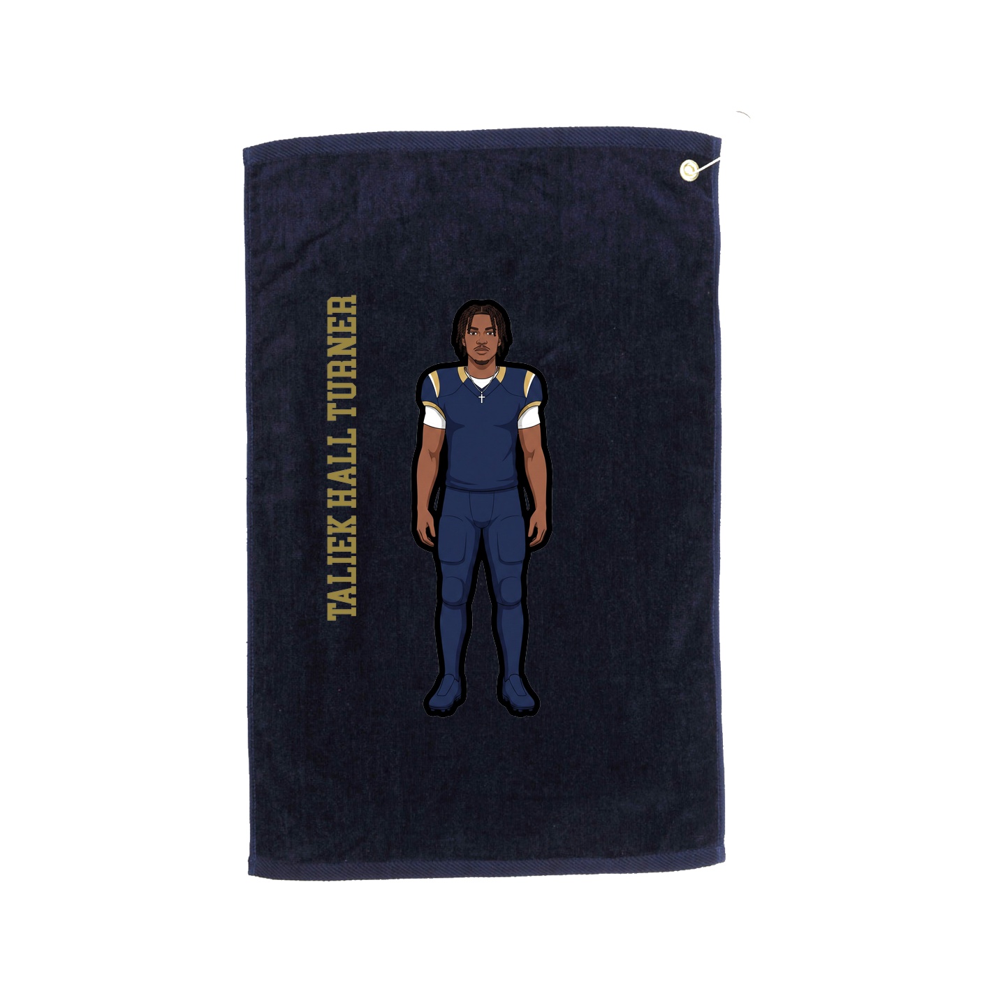 Golf Towel — Name Vertical in Navy