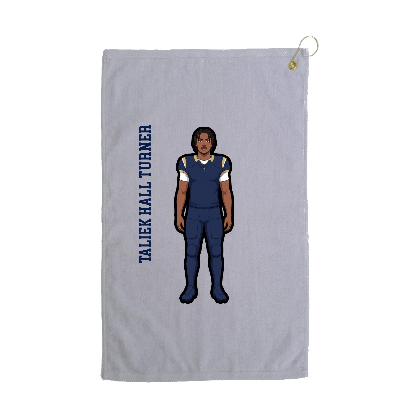 Golf Towel — Name Vertical in Grey