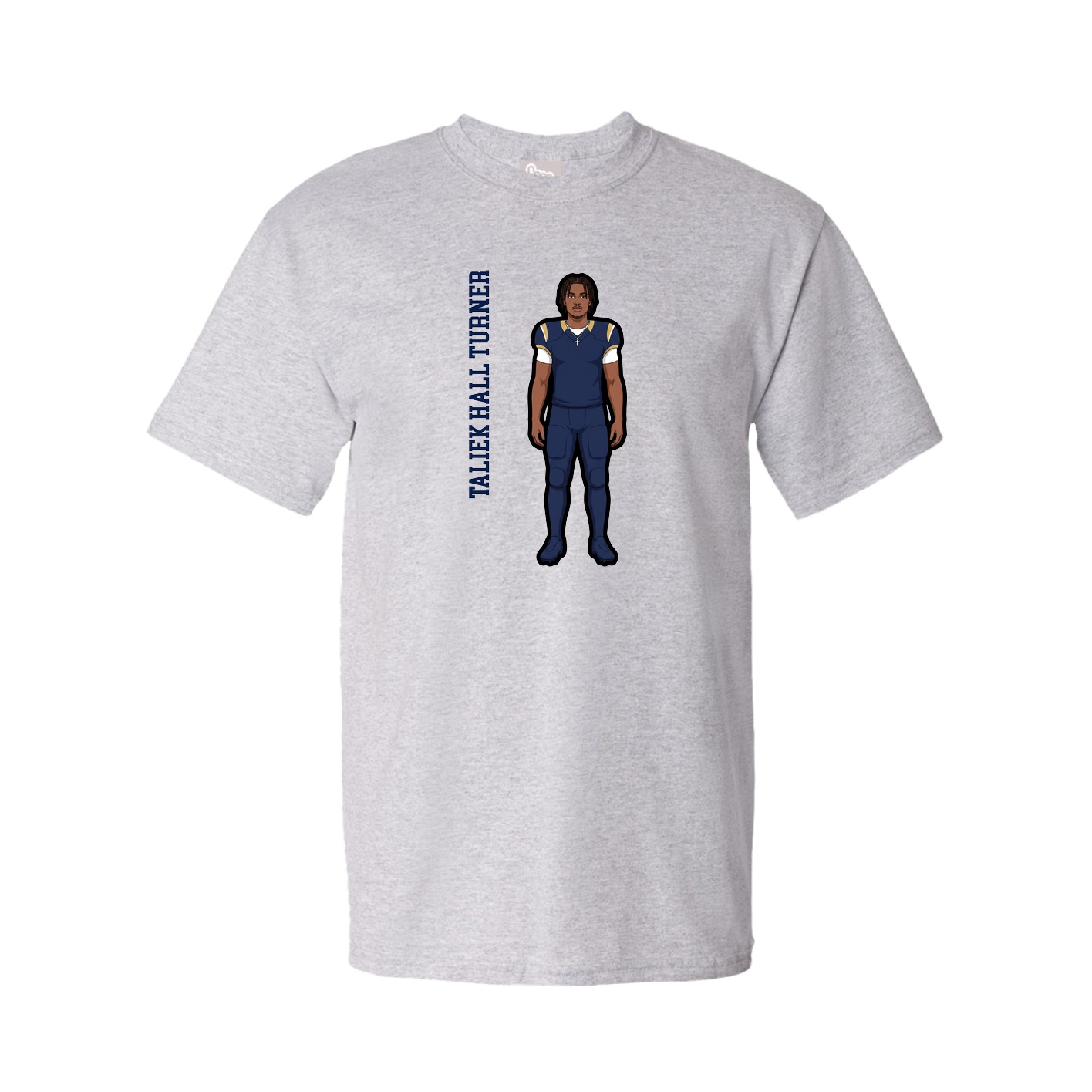 Tee — Name Vertical in Grey