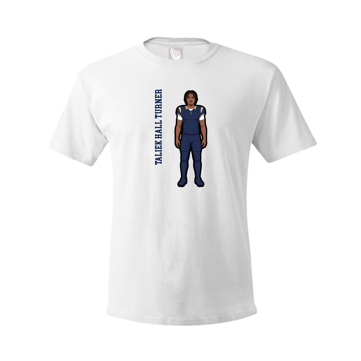 Youth Tee — Name Vertical in White