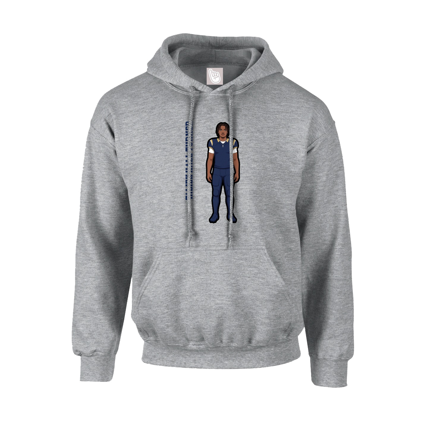 Hoodie — Name Vertical in Grey