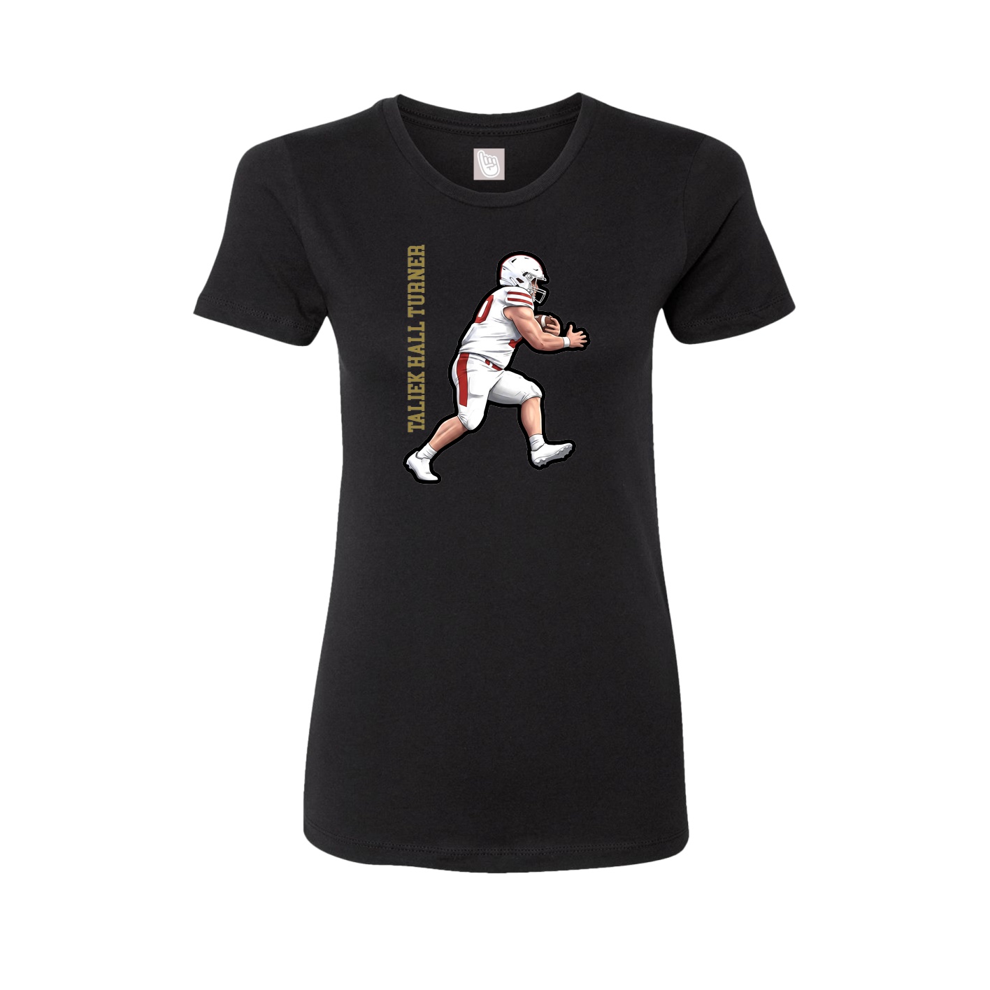 Womens Tee — Name Vertical in Black