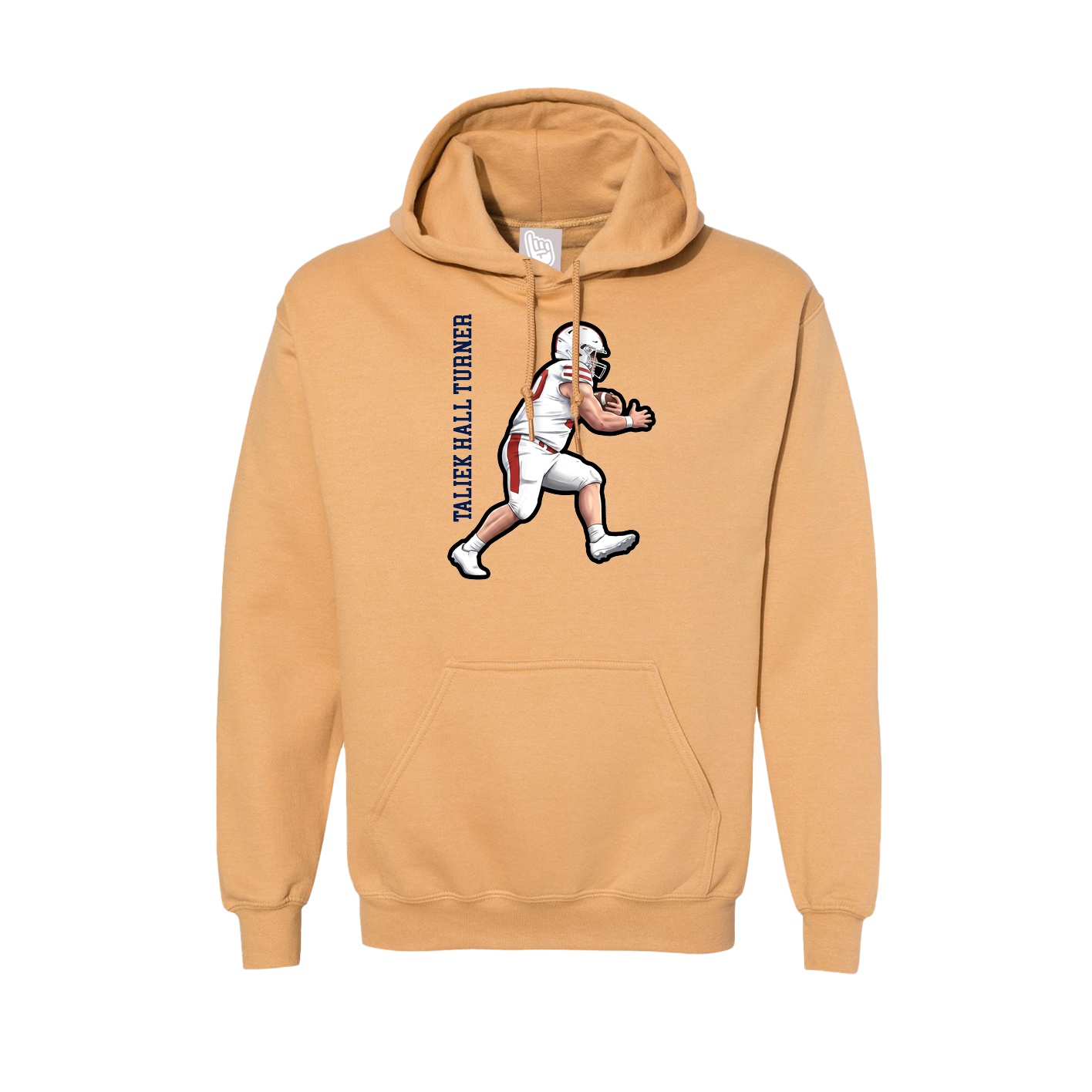 Hoodie — Name Vertical in Vegas Gold