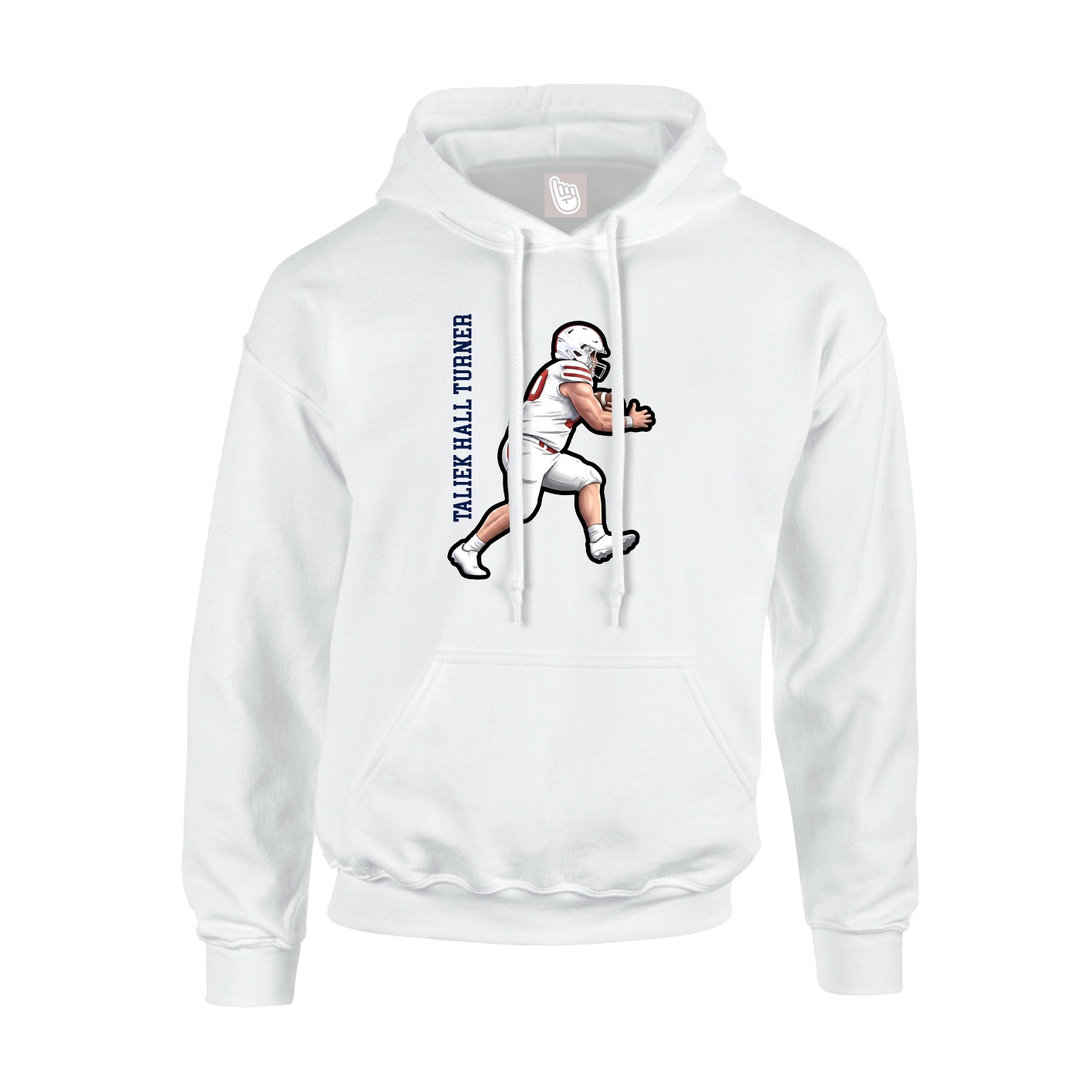 Hoodie — Name Vertical in White