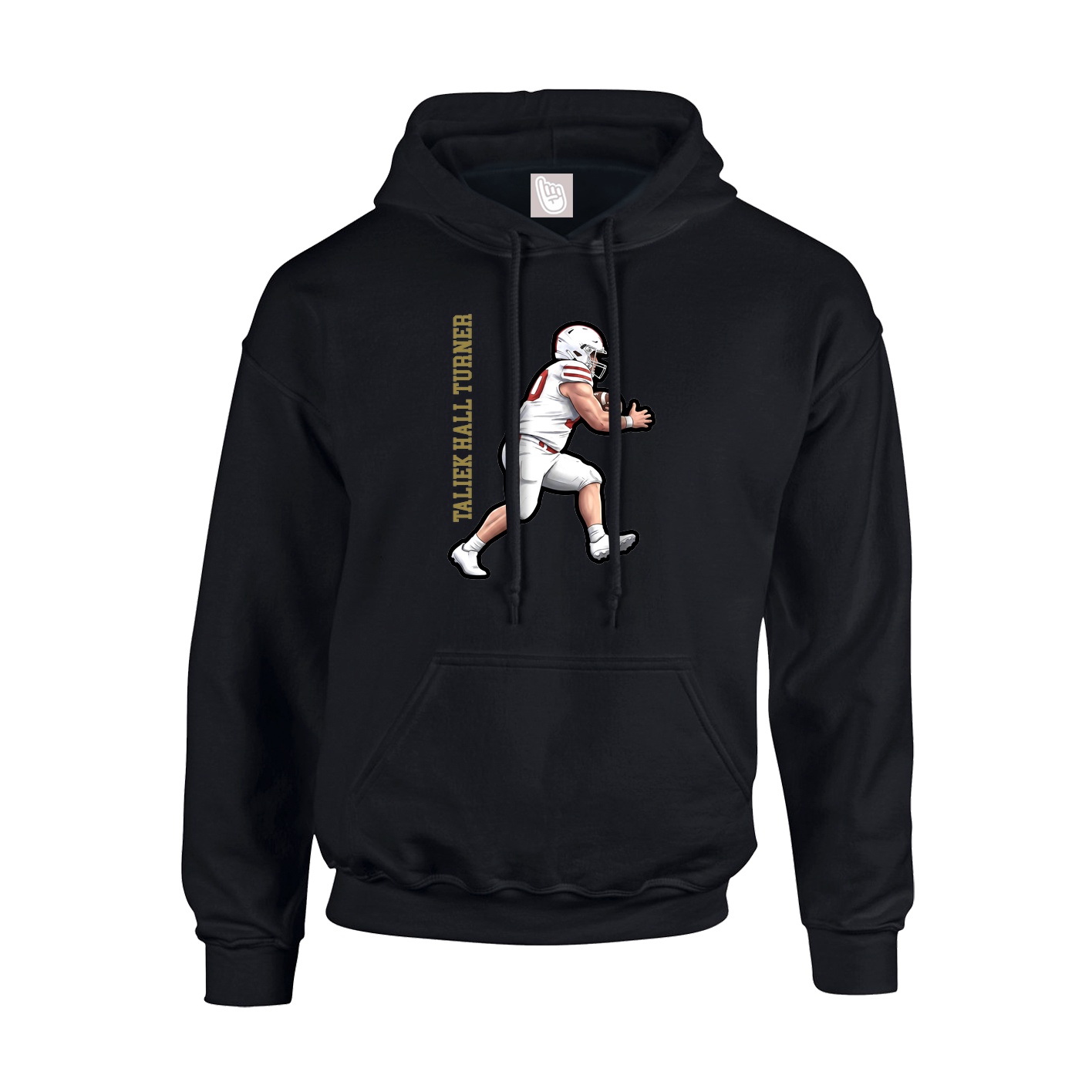 Youth Hoodie — Name Vertical in Black