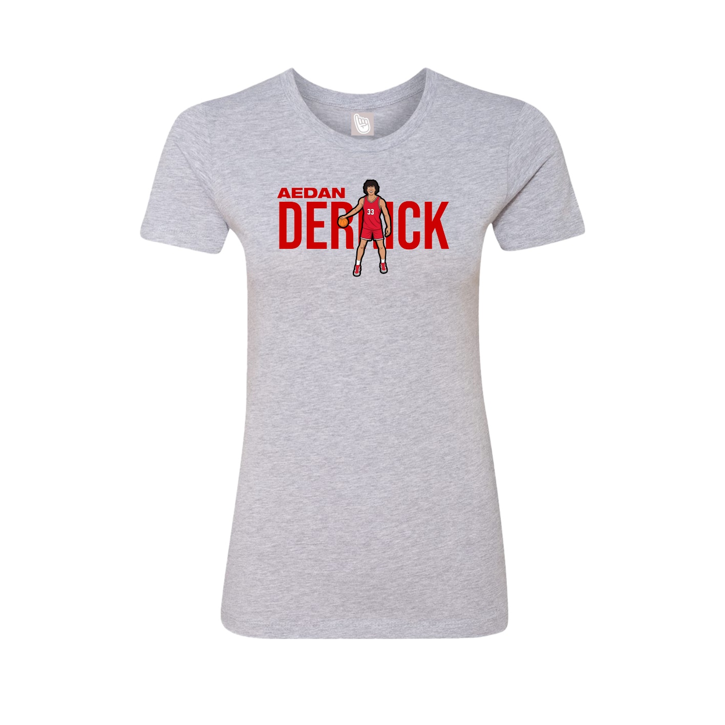 Fitted Women's Tee — Player Name in Grey