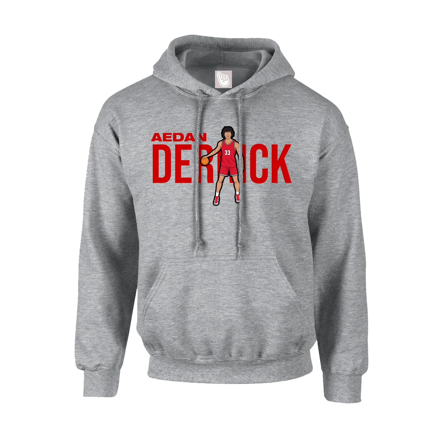 Youth Hoodie — Player Name in Grey