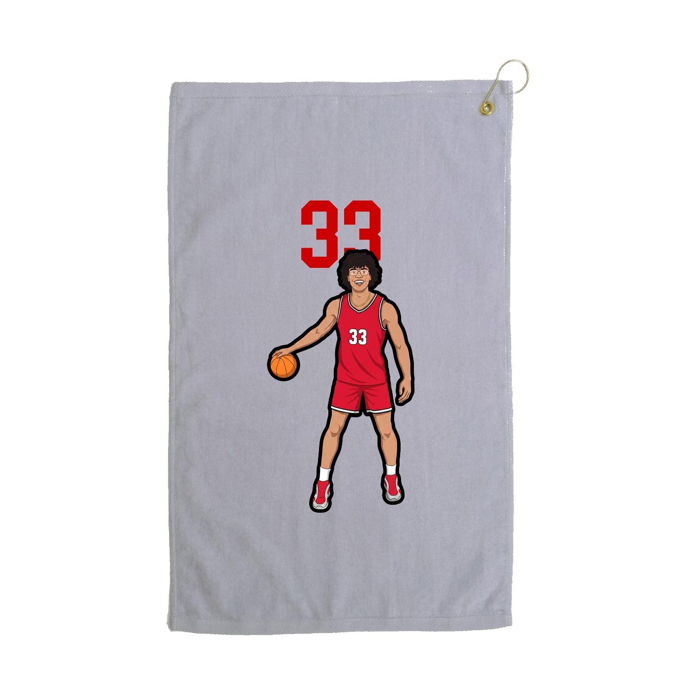 Golf Towel — Number Top in Grey